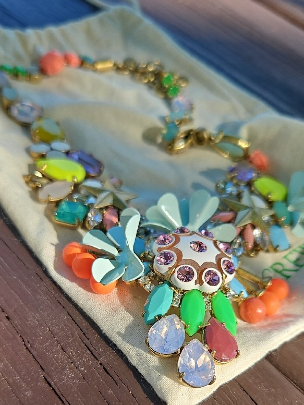 J. Crew Multicolor Statement Necklace - Pastel & Neon Floral Design - Picture 4 of 4